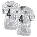 Custom #4 White CHI Football Shirt Top