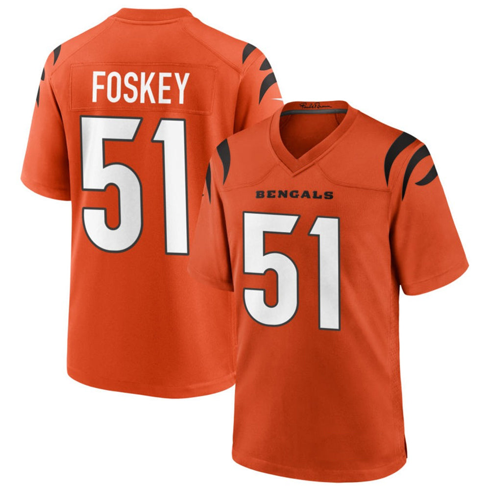 Custom #51 Orange CIN Football Shirt Top