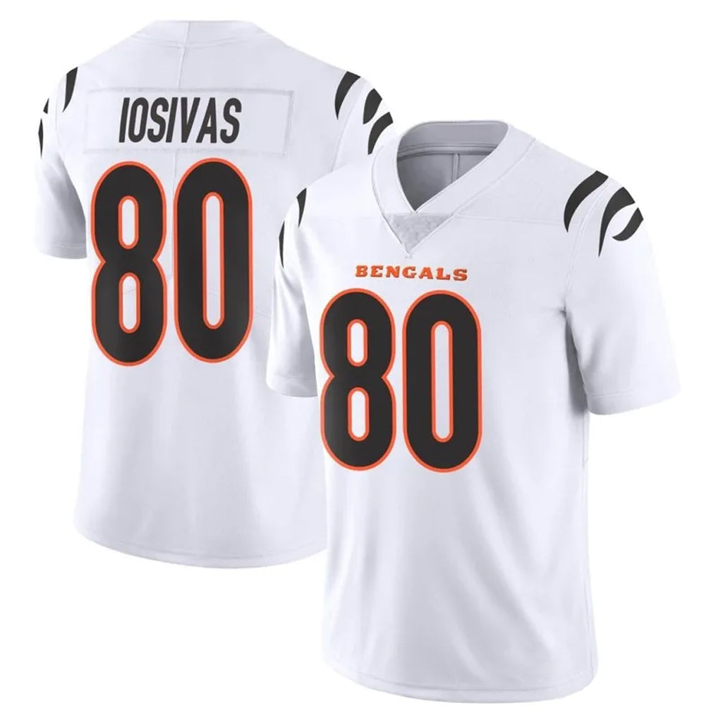 Custom #80 White CIN Football Shirt Top