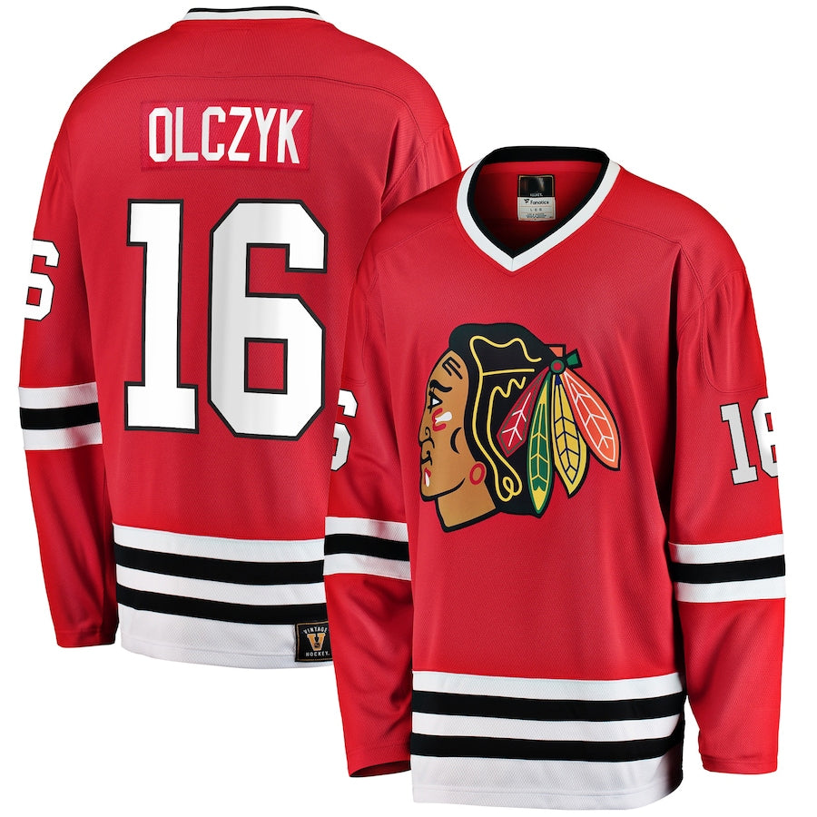 Custom #16 Red CHI Hockey Shirt Top