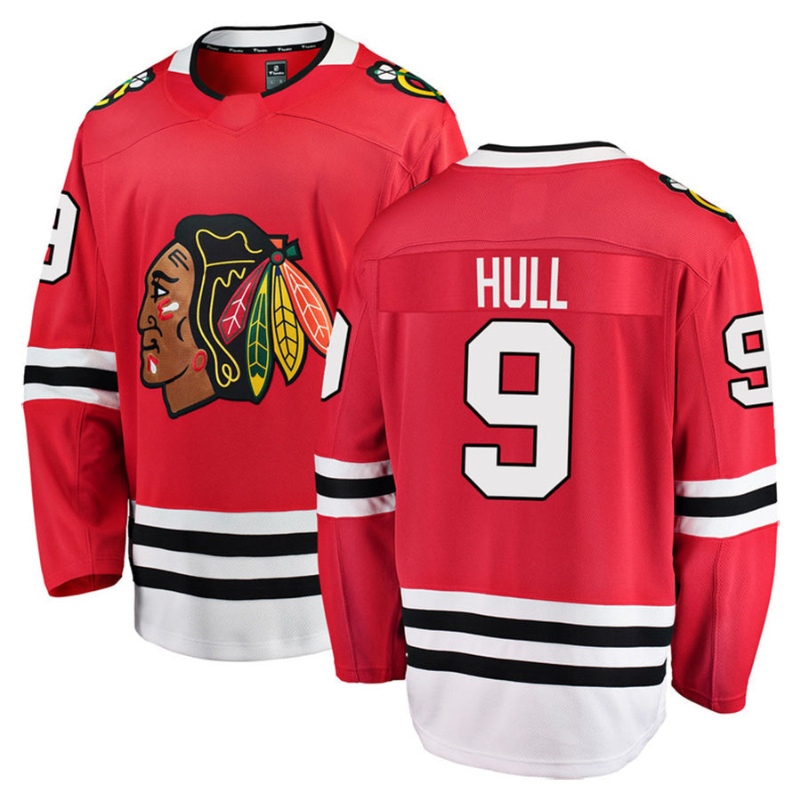 Custom #9 Red CHI Hockey Shirt Top