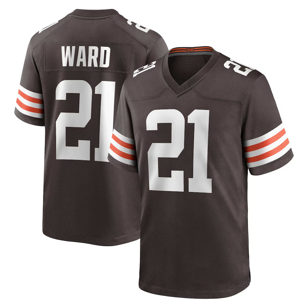 Custom #21 Brown CLE Football Shirt Top