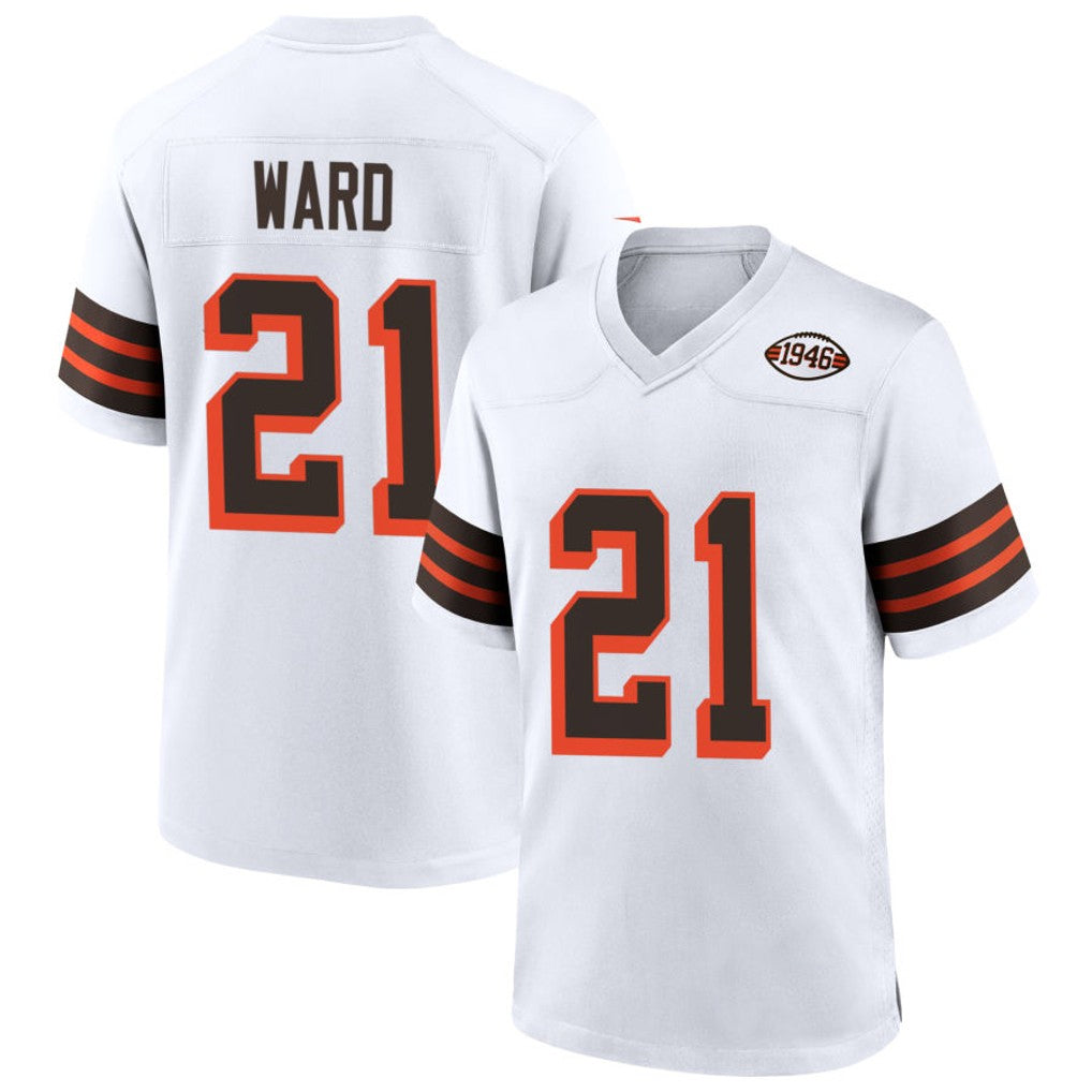 Custom #21 White 1946 CLE Football Shirt Top