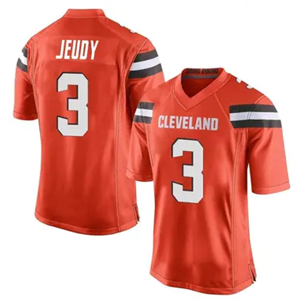 Custom #3 Orange CLE Football Shirt Top