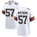 Custom #57 White CLE Football Shirt Top
