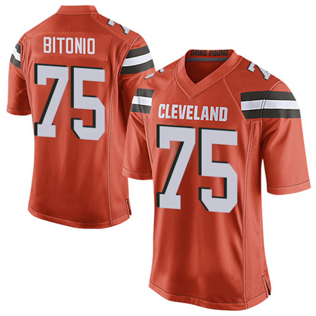 Custom #75 Orange CLE Football Shirt Top