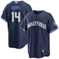 Custom #14 Navy City Connect CHC Baseball Shirt Top