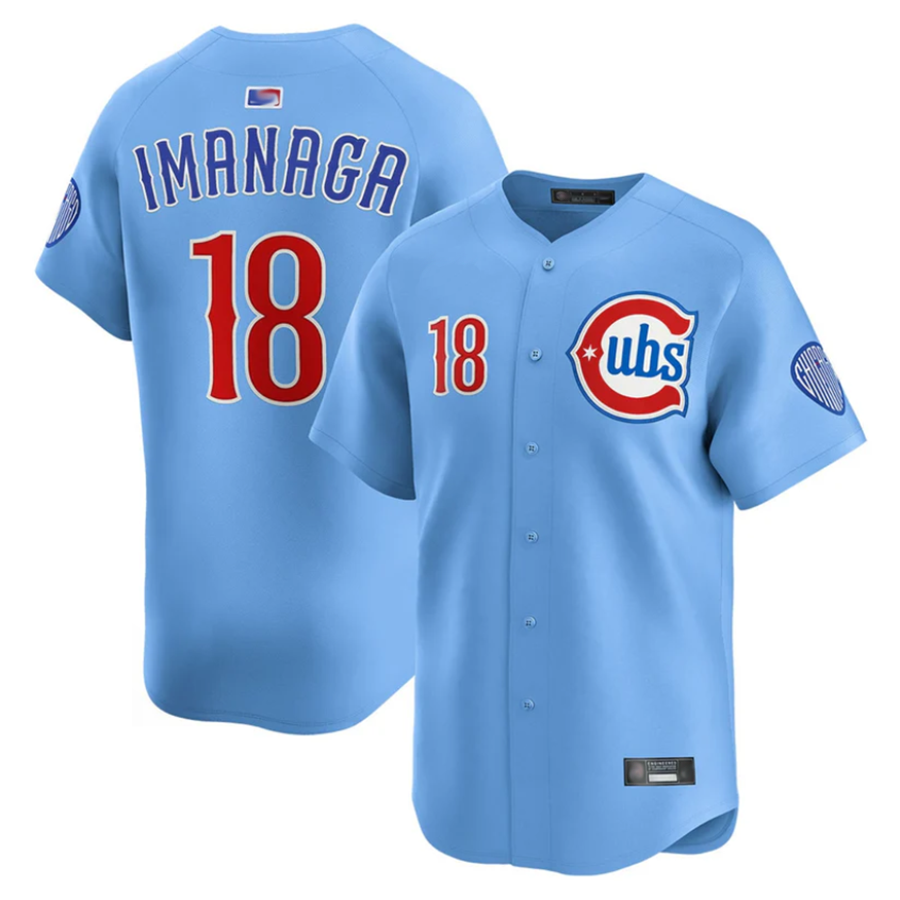 Custom #18 Light Blue CHC Baseball Shirt Top