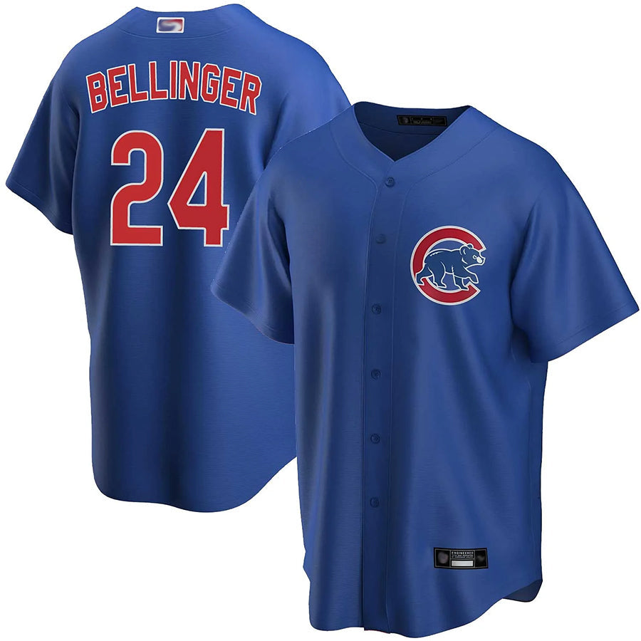 Custom #24 Blue CHC Baseball Shirt Top