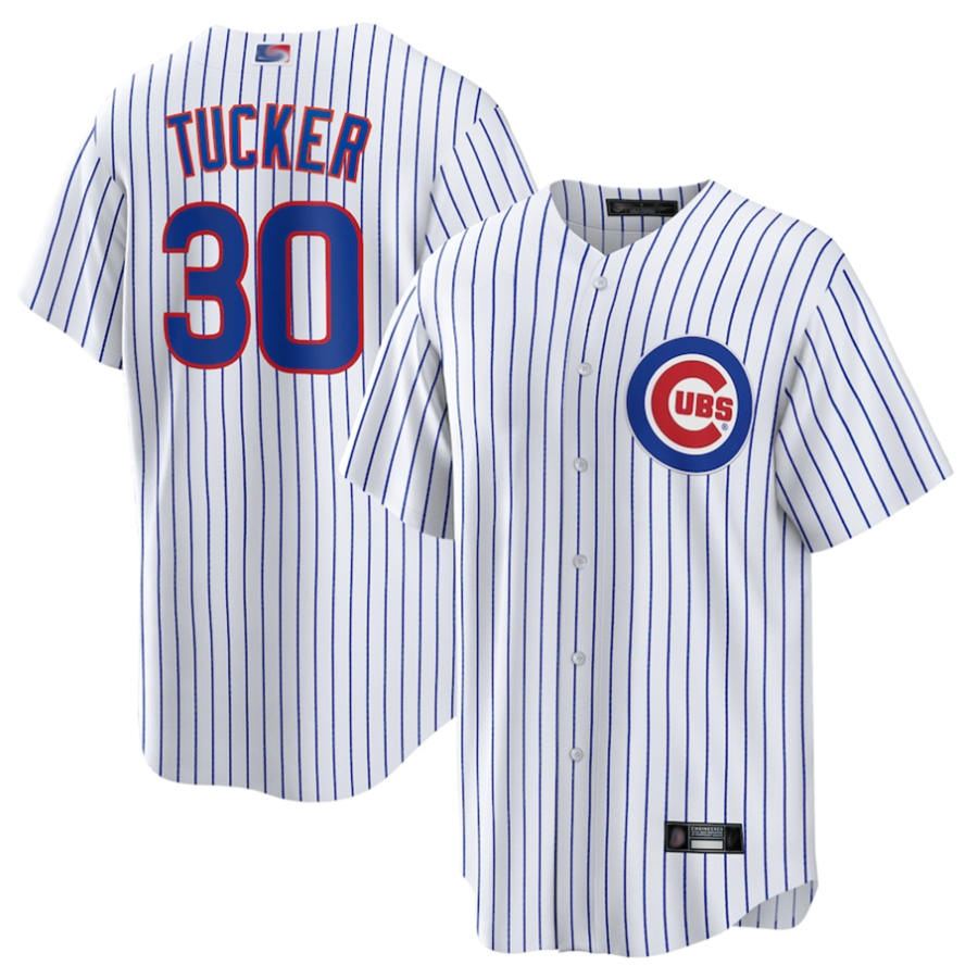 Custom #30 White CHC Baseball Shirt Top