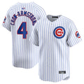 Custom #4 White CHC Baseball Shirt Top