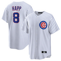 C.Cubs #8 Ian Happ Player White Home Replica Baseball Jerseys