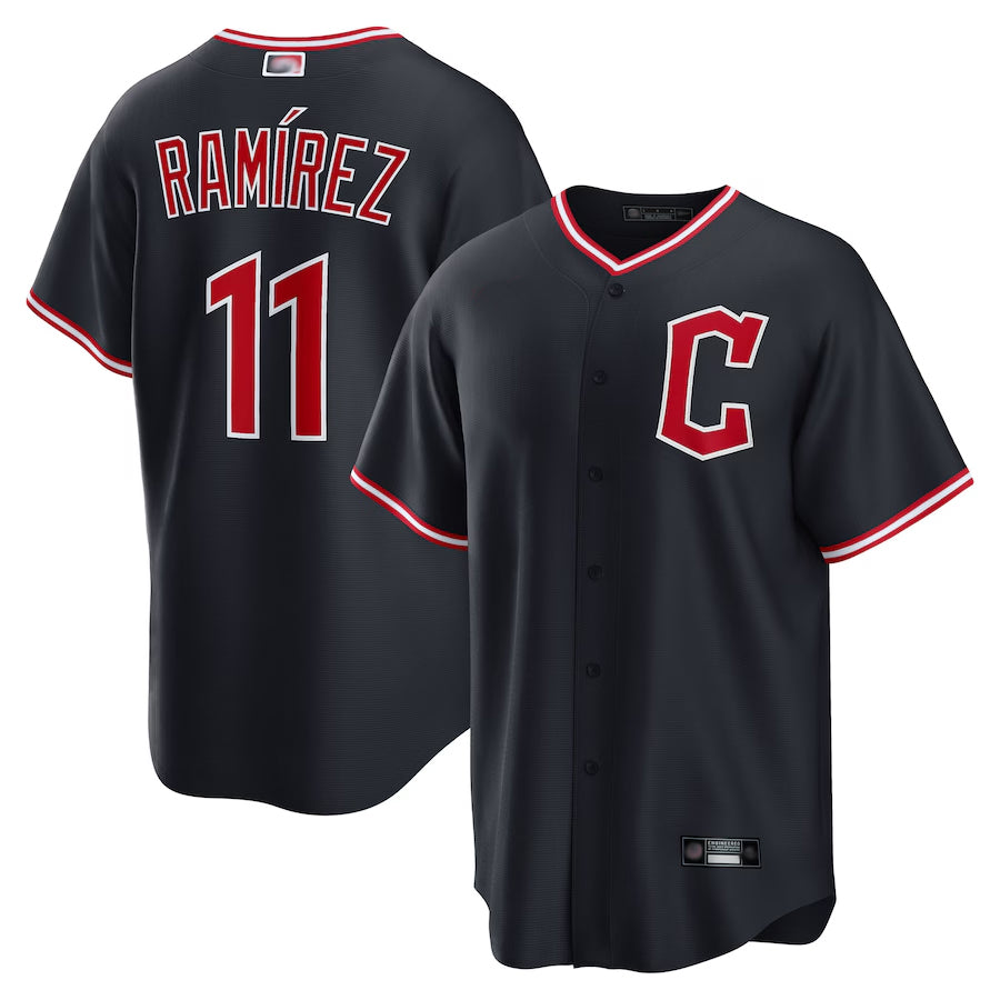 Custom #11 Navy CLE Baseball Shirt Top