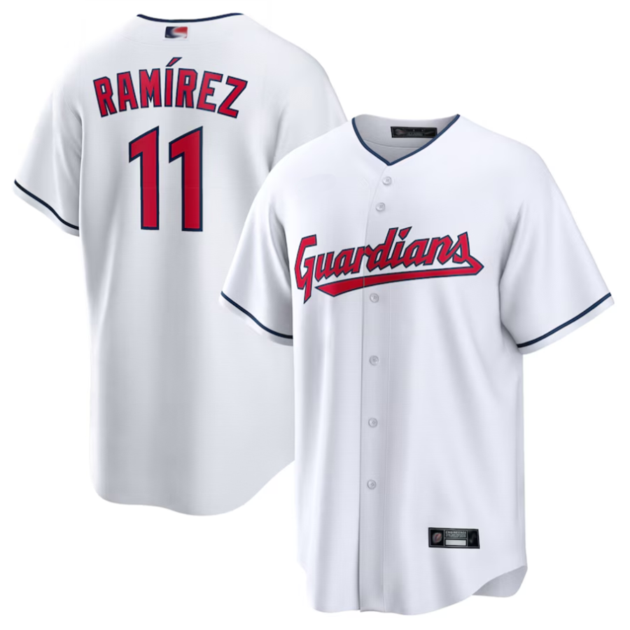 Custom #11 White CLE Baseball Shirt Top