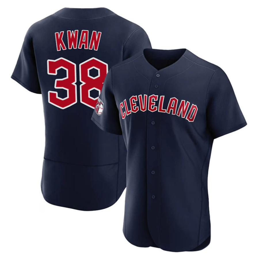 Custom #38 Navy CLE Baseball Shirt Top