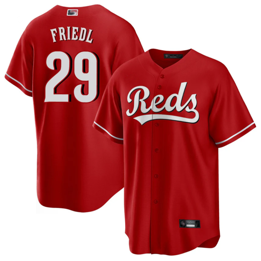 Custom #29 Red CIN Baseball Shirt Top