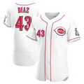 Custom #43 White CIN Baseball Shirt Top