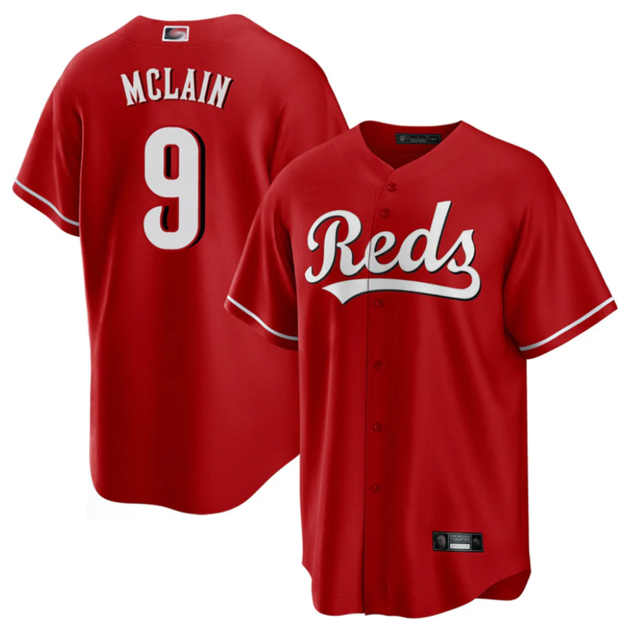 Custom #9 Red CIN Baseball Shirt Top