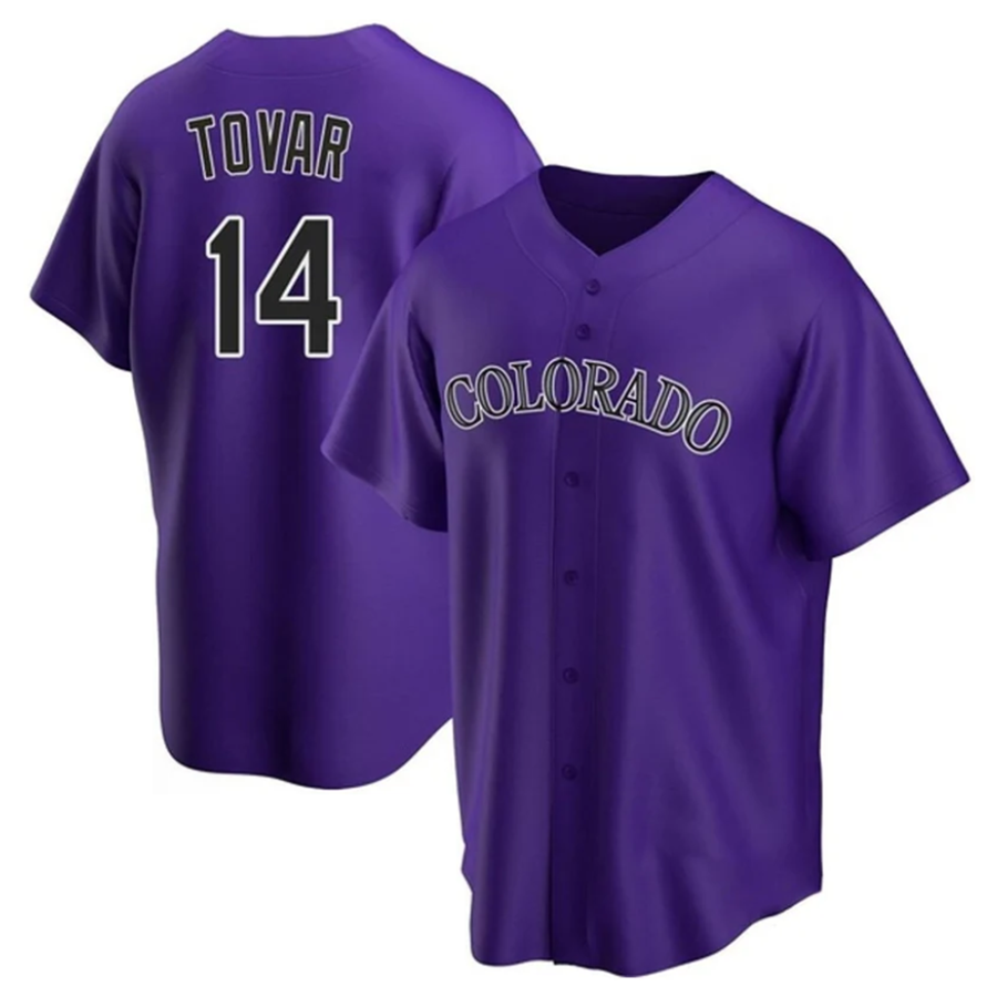 Custom #14 Purple COL Baseball Shirt Top