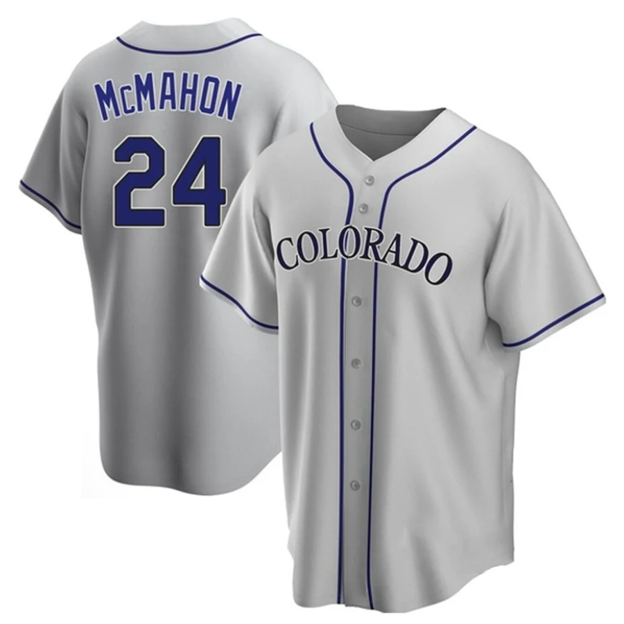 Custom #24 Gray COL Baseball Shirt Top