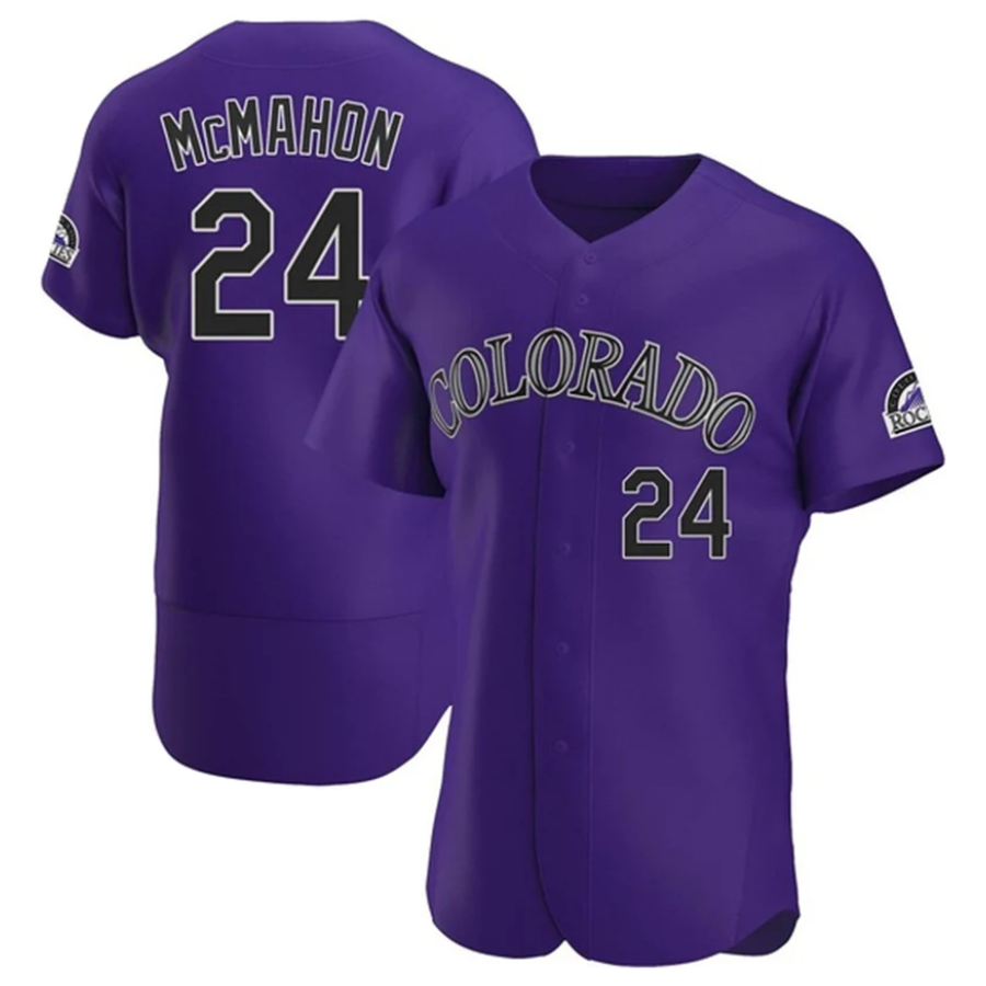 Custom #24 Purple COL Baseball Shirt Top