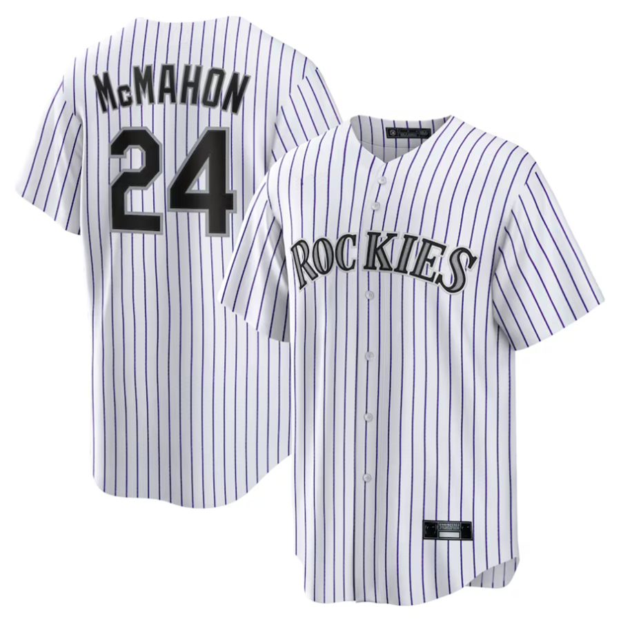 Custom #24 White COL Baseball Shirt Top