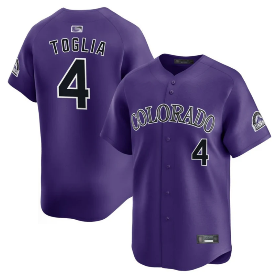 Custom #4 Purple COL Baseball Shirt Top