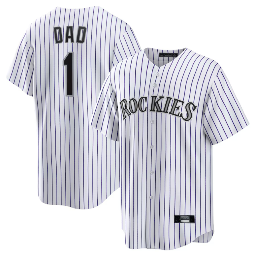 Custom #1 White COL Baseball Shirt Top
