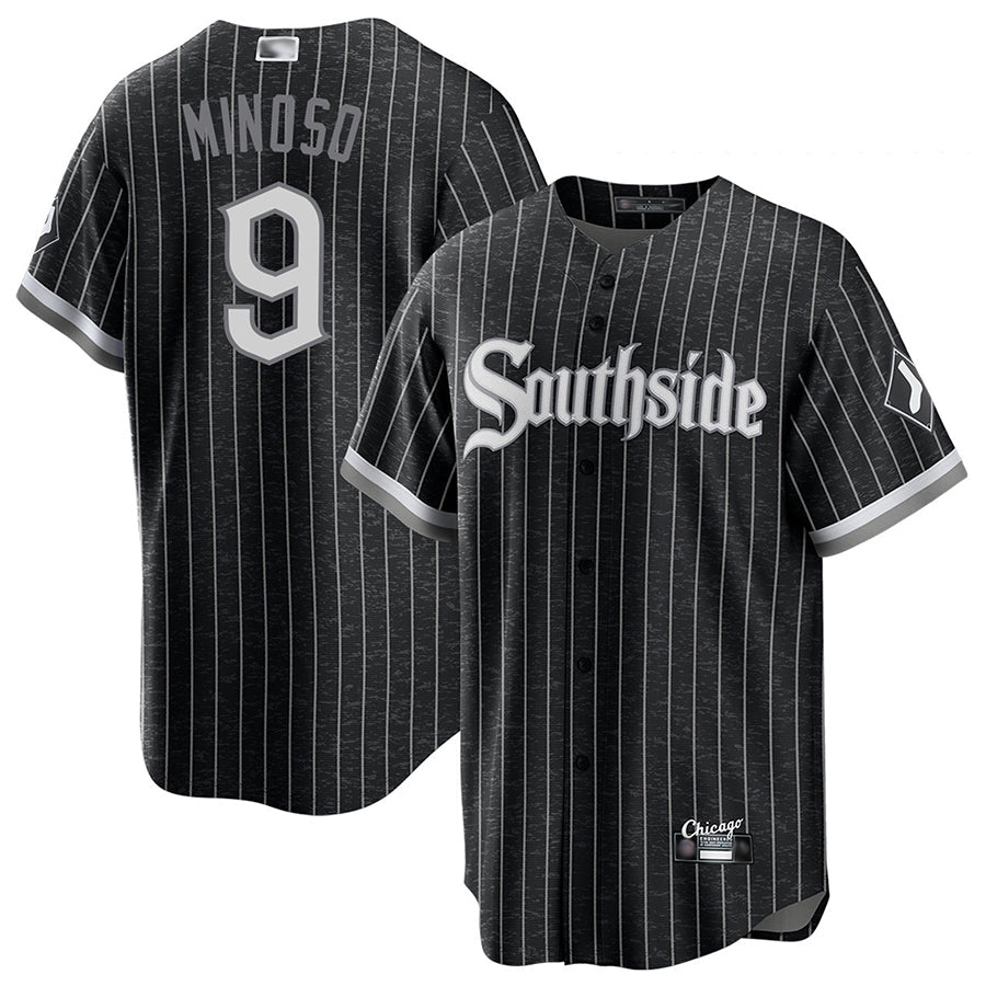 Custom #9 Black City Connect CWS Baseball Shirt Top