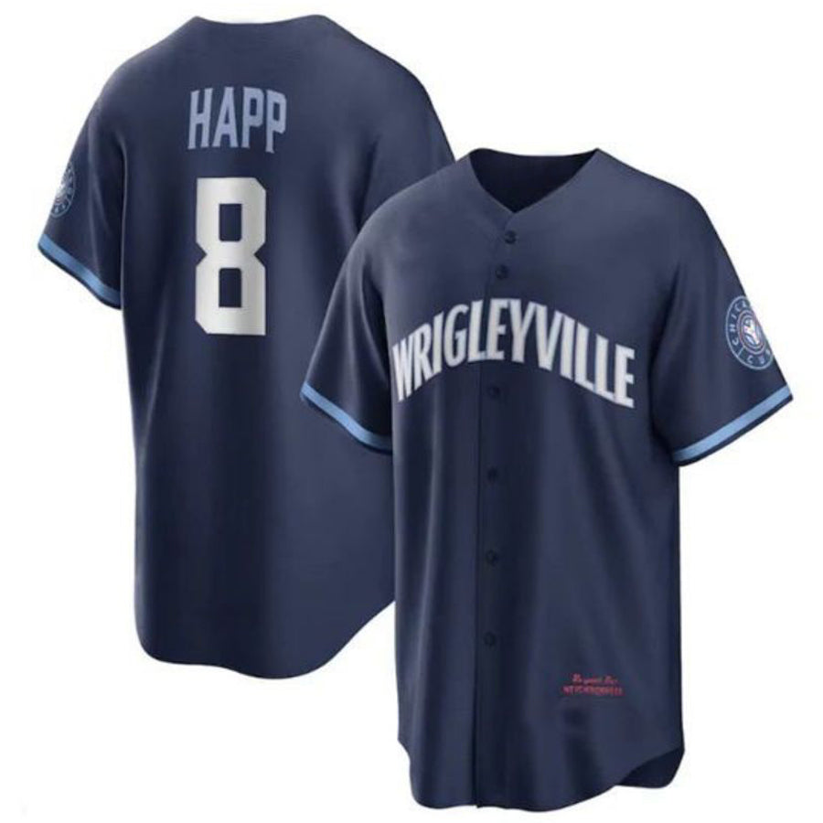 Custom #8 Navy CHC Baseball Shirt Top