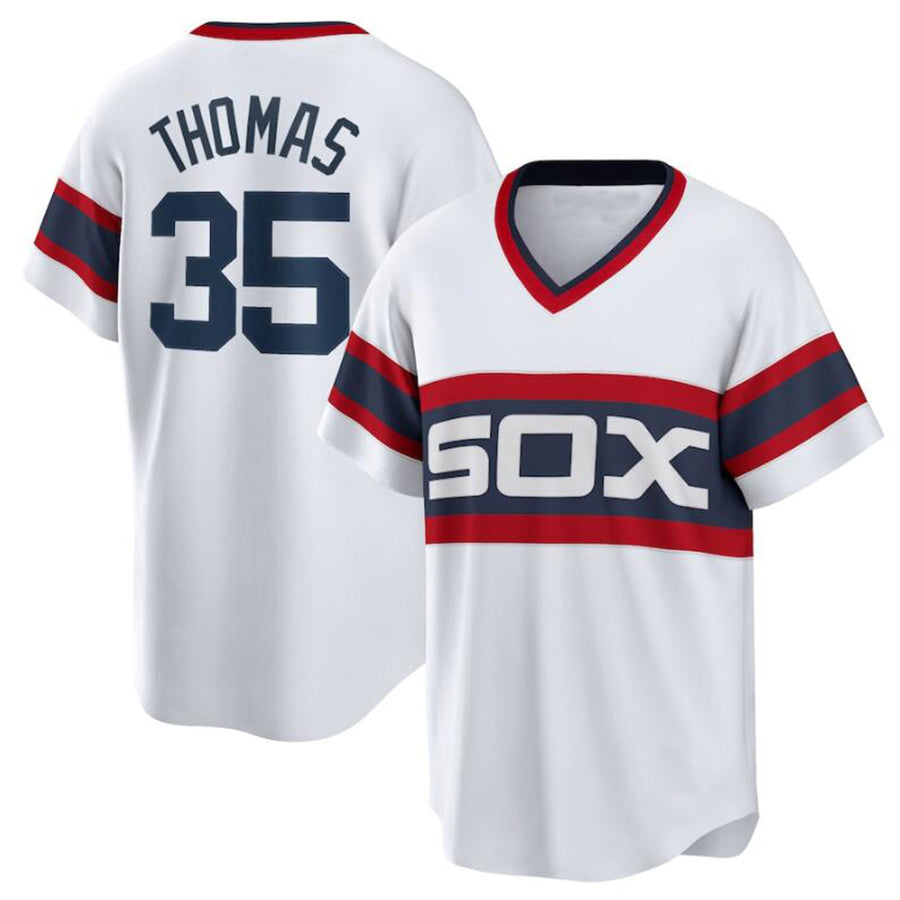 Custom #35 White CWS Baseball Shirt Top