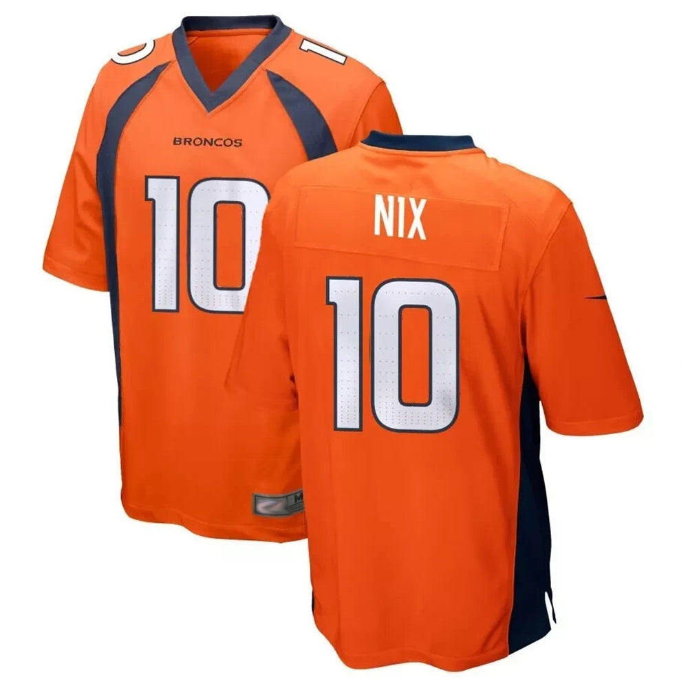 Custom #10 Orange DEN Football Shirt Top