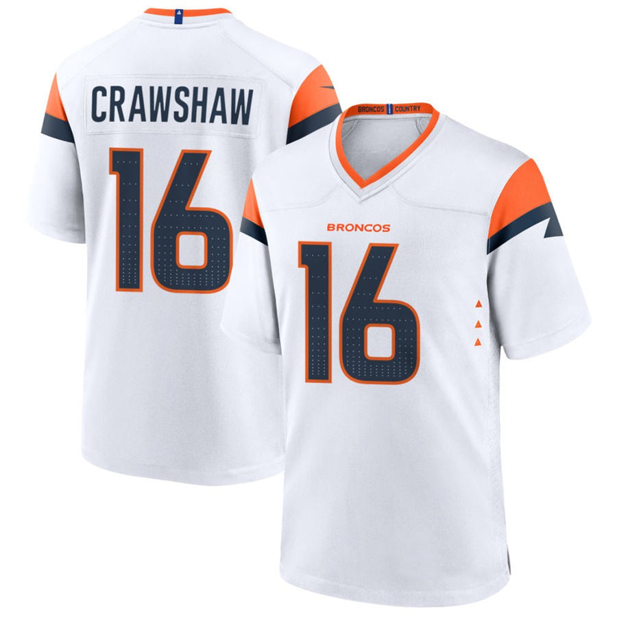 Custom #16 White DEN Football Shirt Top