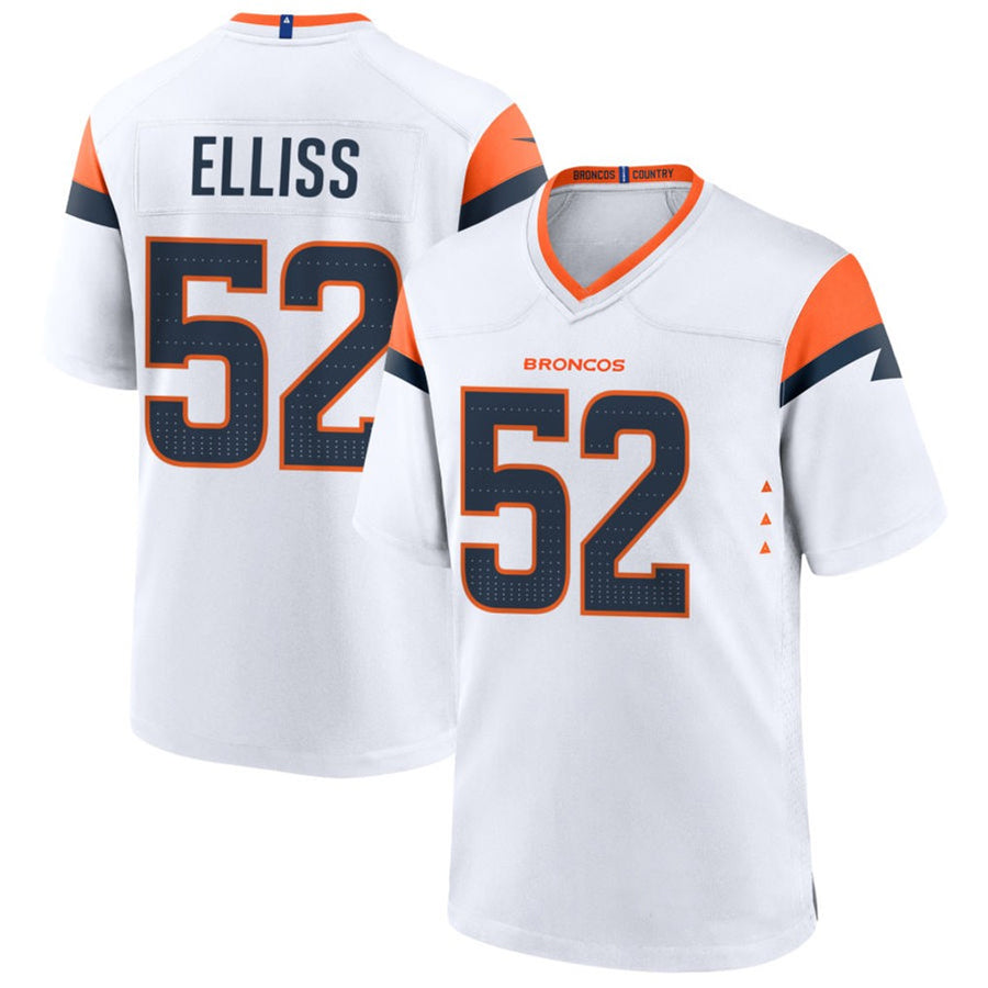 Custom #52 White DEN Football Shirt Top