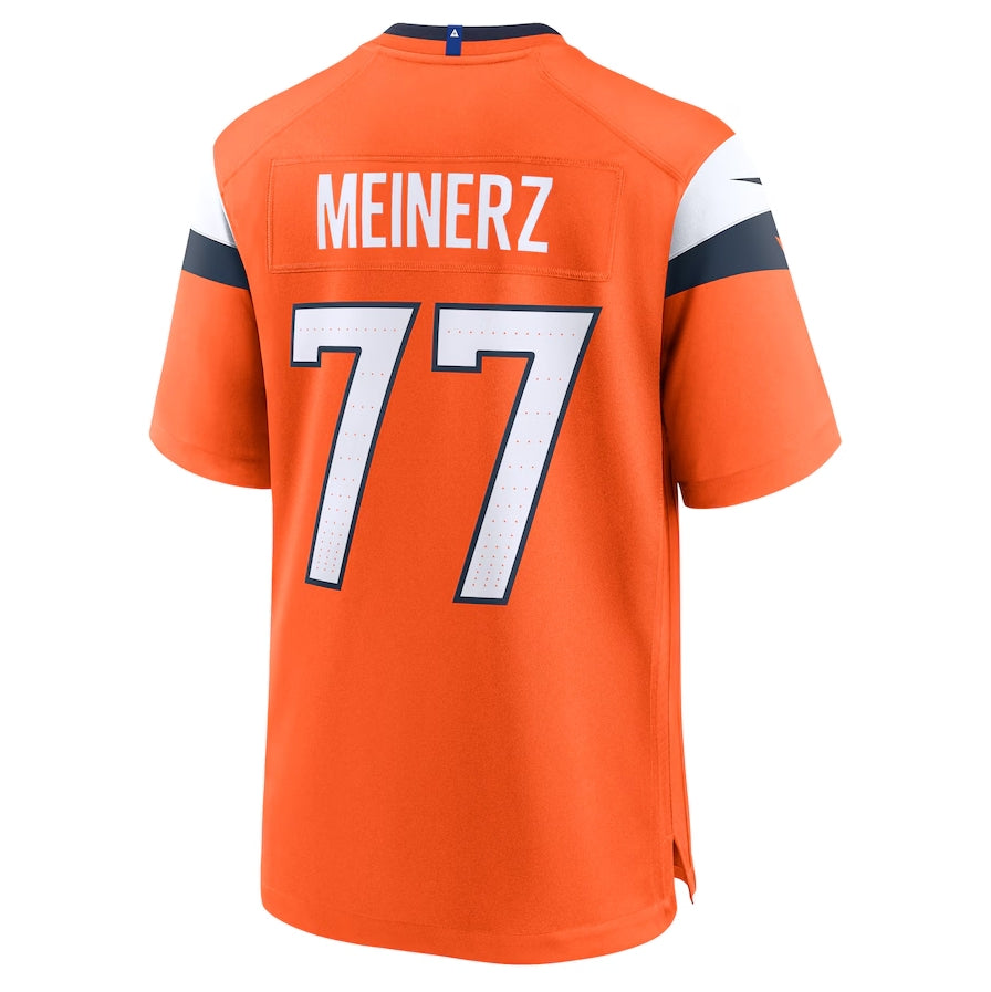 Custom #77 Orange DEN Football Shirt Top