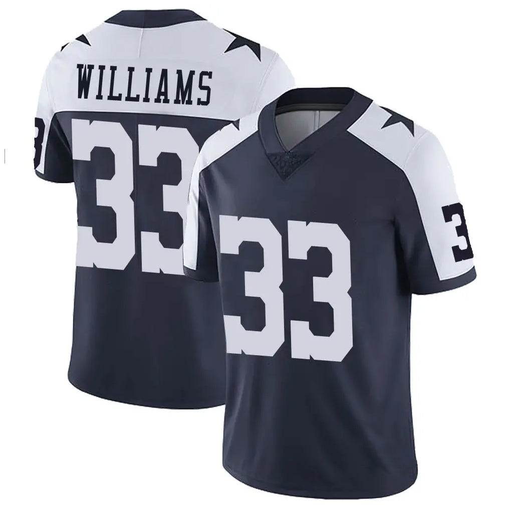 Custom #33 Navy Throwback DAL Football Shirt Top