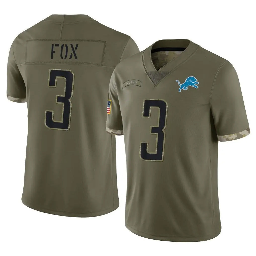 Custom #3 Olive DET Football Shirt Top