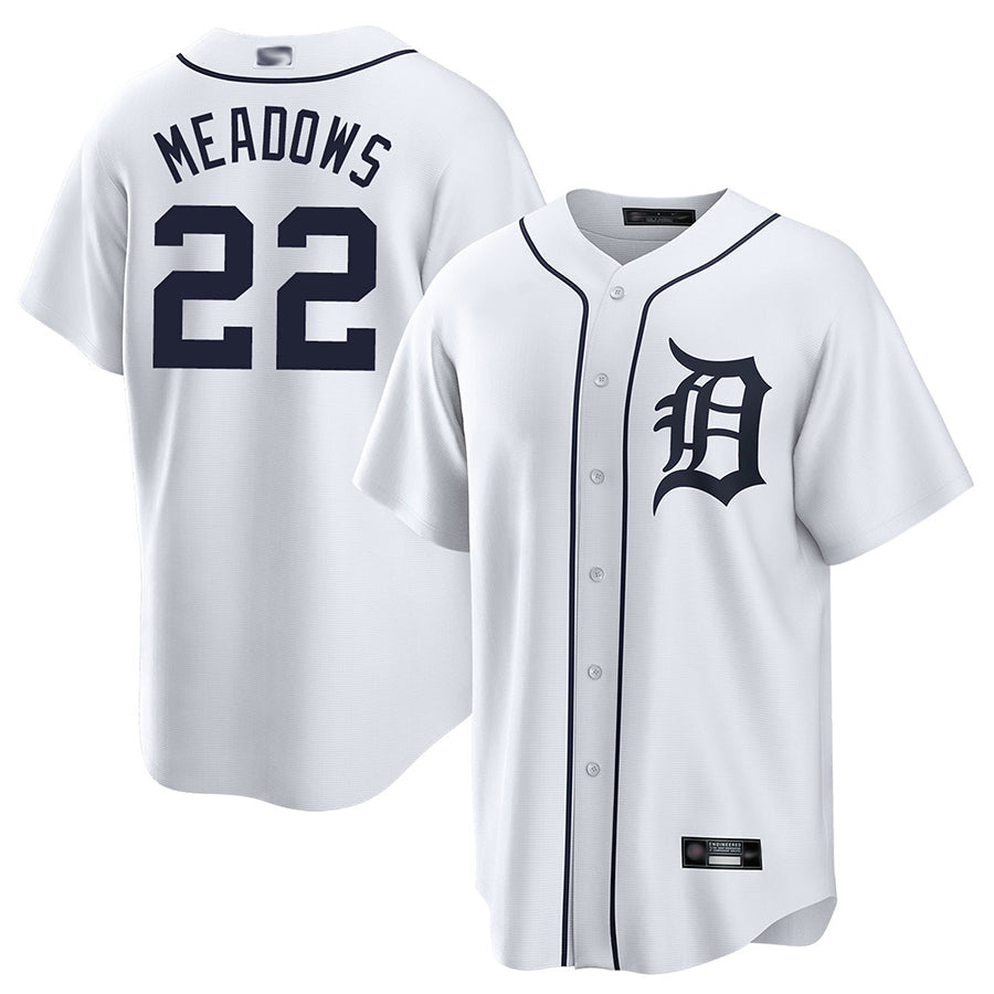 Custom #22 White DET Baseball Shirt Top