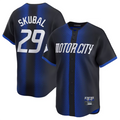 Custom #29 Navy City Connect DET Baseball Shirt Top