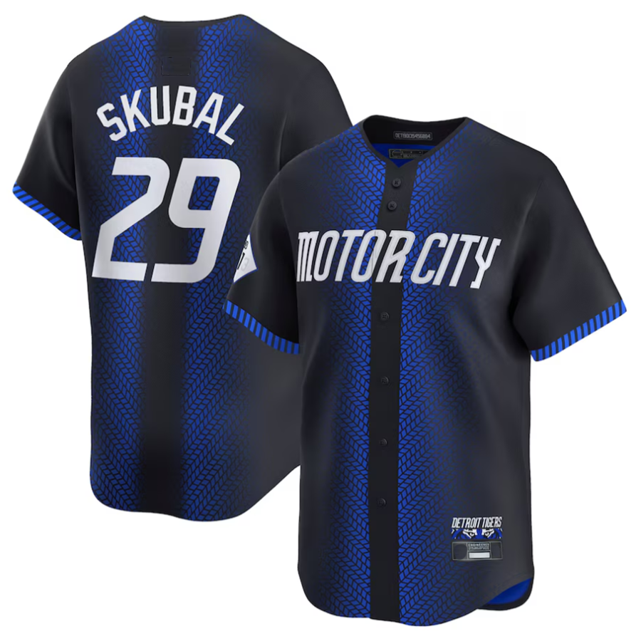 Custom #29 Navy City Connect DET Baseball Shirt Top