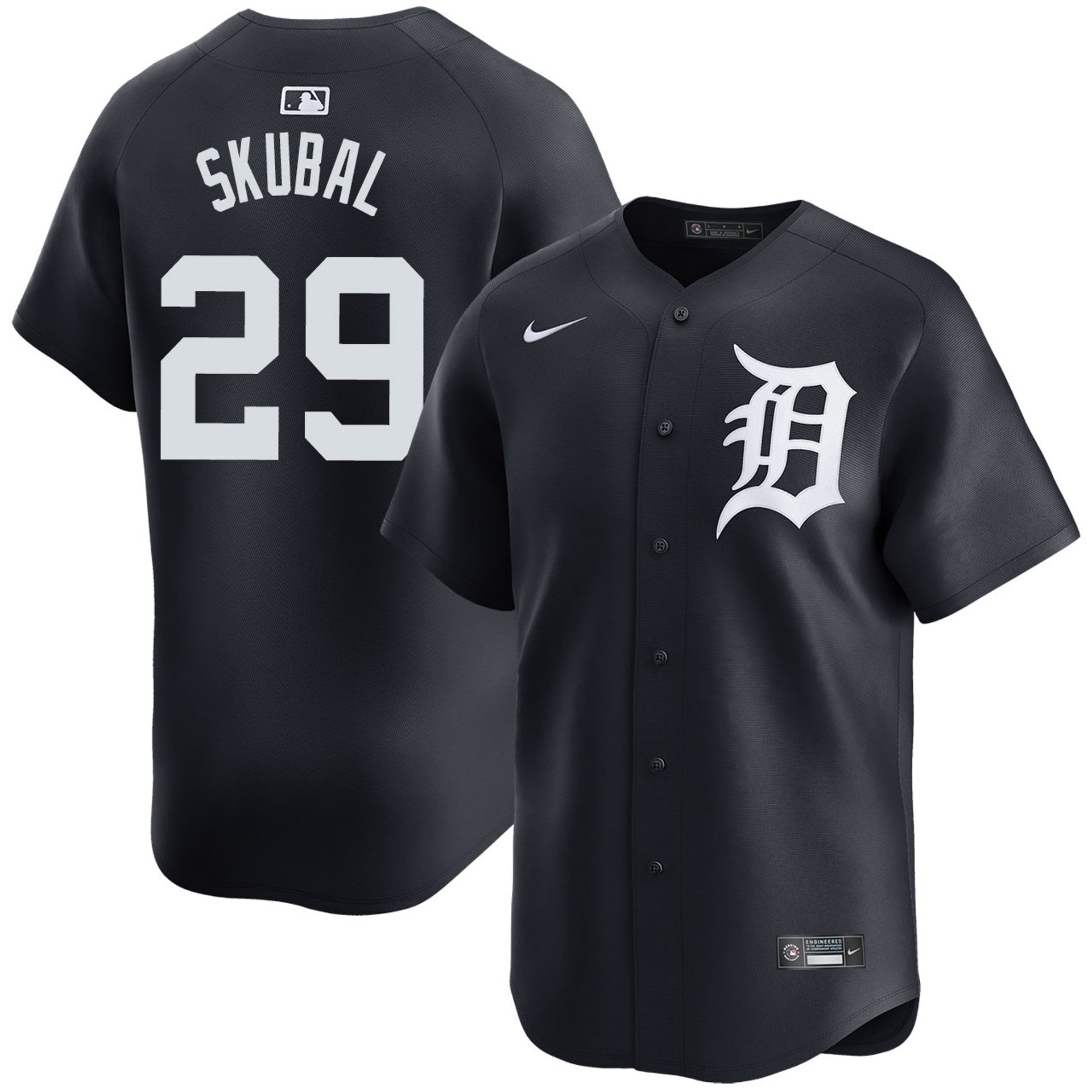 Custom #29 Navy DET Baseball Shirt Top