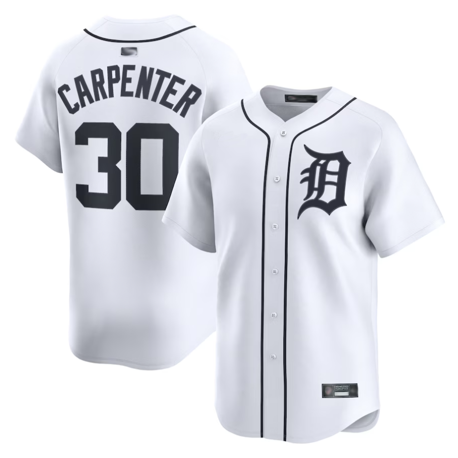 Custom #30 White DET Baseball Shirt Top