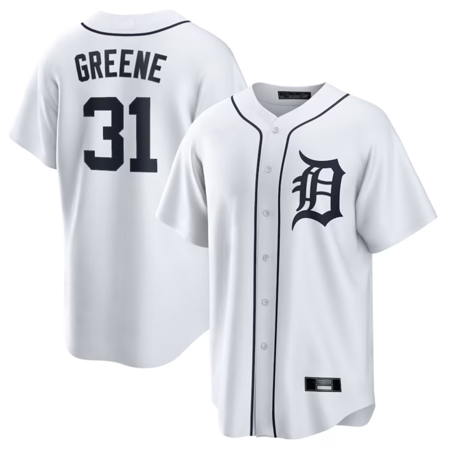 Custom #31 White DET Baseball Shirt Top