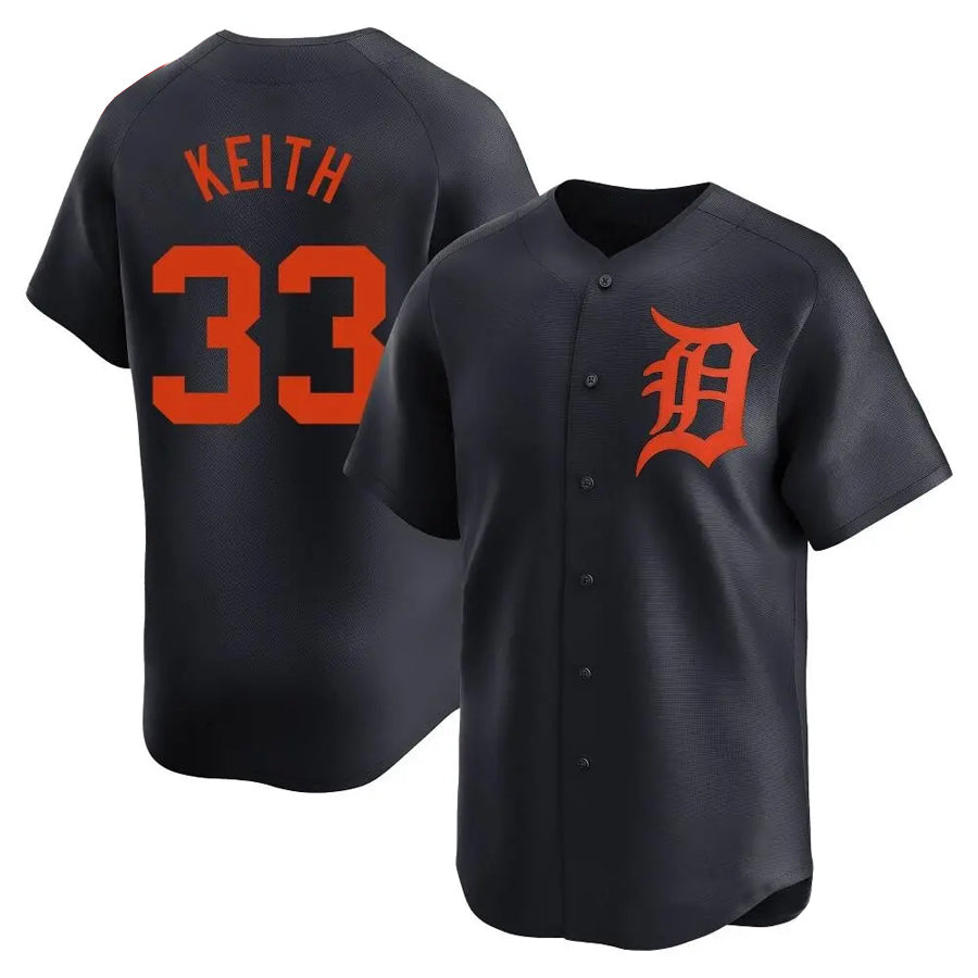 Custom #33 Navy DET Baseball Shirt Top