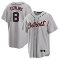 Custom #8 Gray DET Baseball Shirt Top