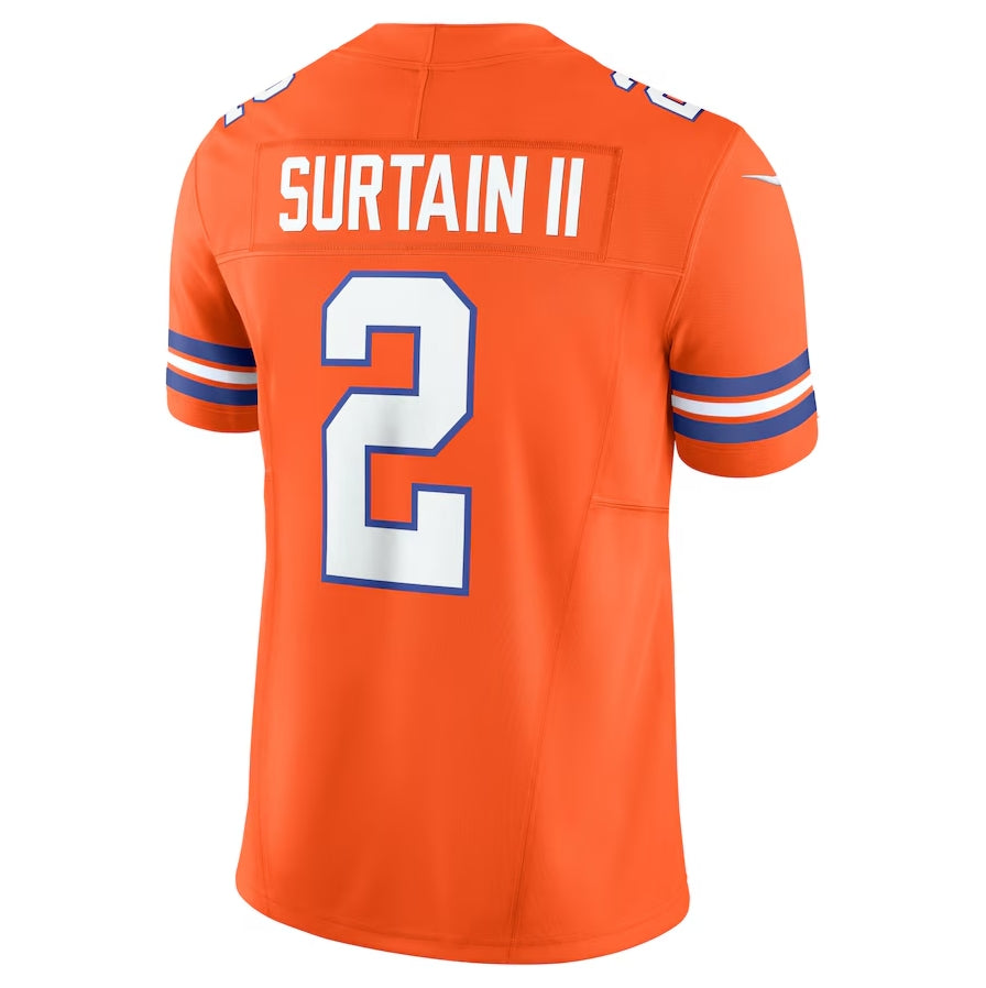 Custom #2 Orange DEN Football Shirt Top