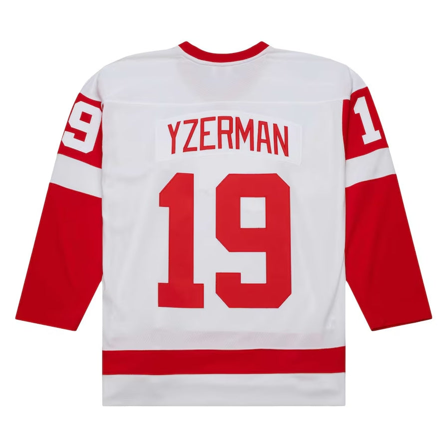 Custom #19 White DET Hockey Shirt Top