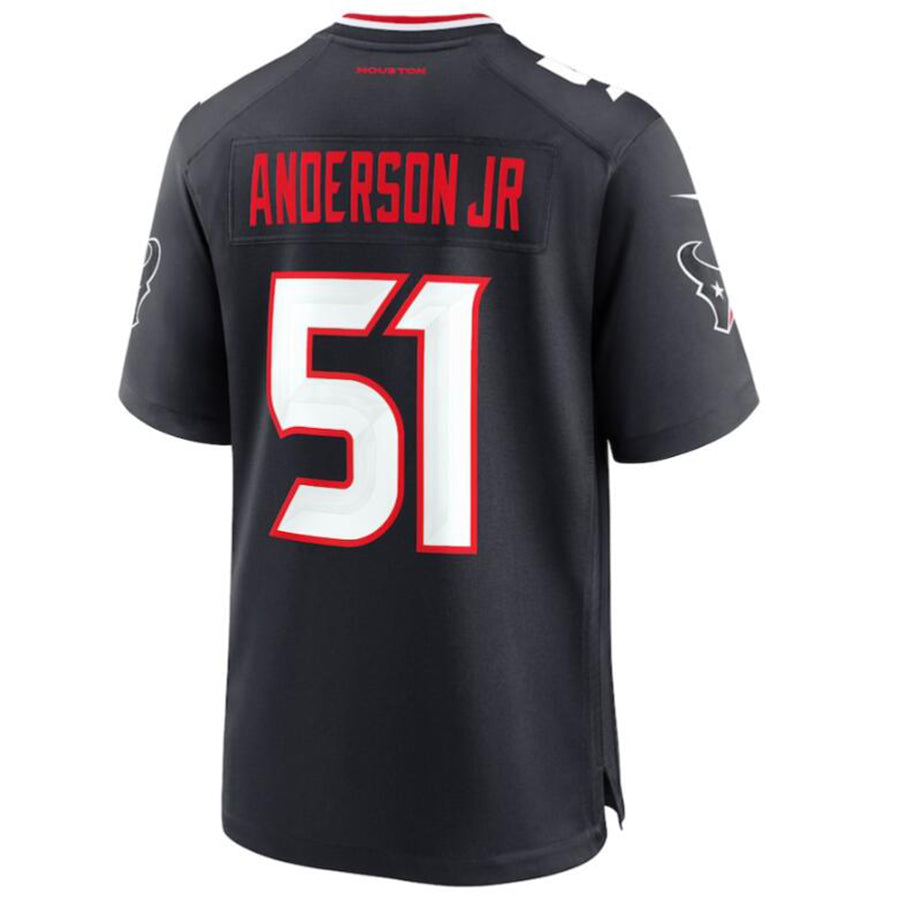 Custom #51 Navy HOU Football Shirt Top