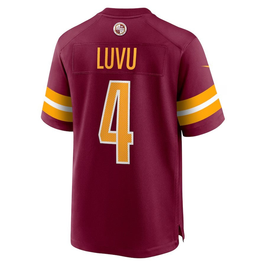 Custom #4 Burgundy WAS Football Shirt Top