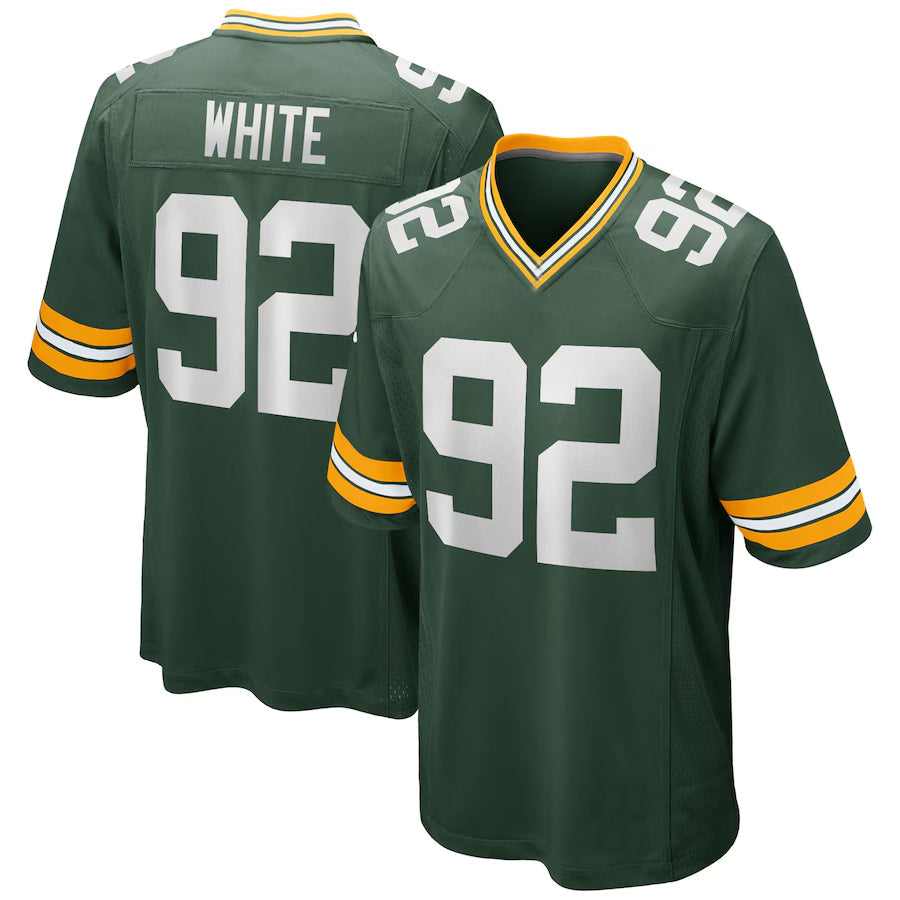 Custom #92 White GB Football Shirt Top